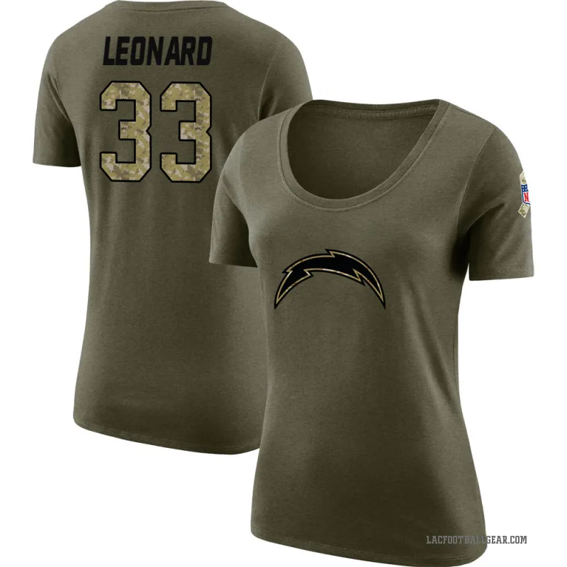 Deane Leonard Women's Olive Los Angeles Chargers Salute to Service Scoop Neck T-Shirt