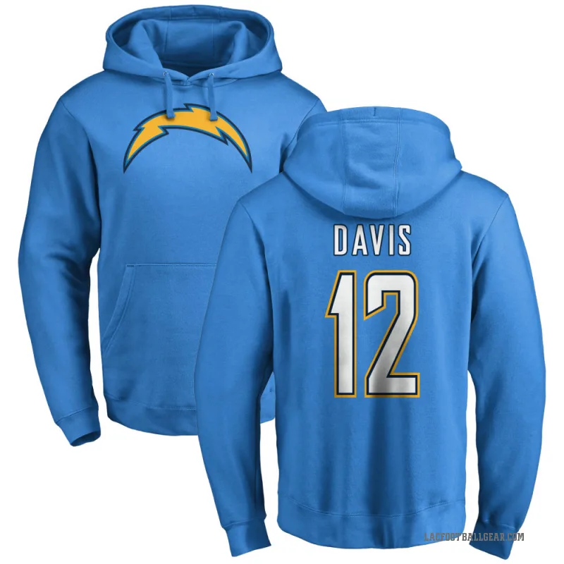 Derius Davis Men's Blue Los Angeles Chargers Pro Line by Branded Pullover Hoodie