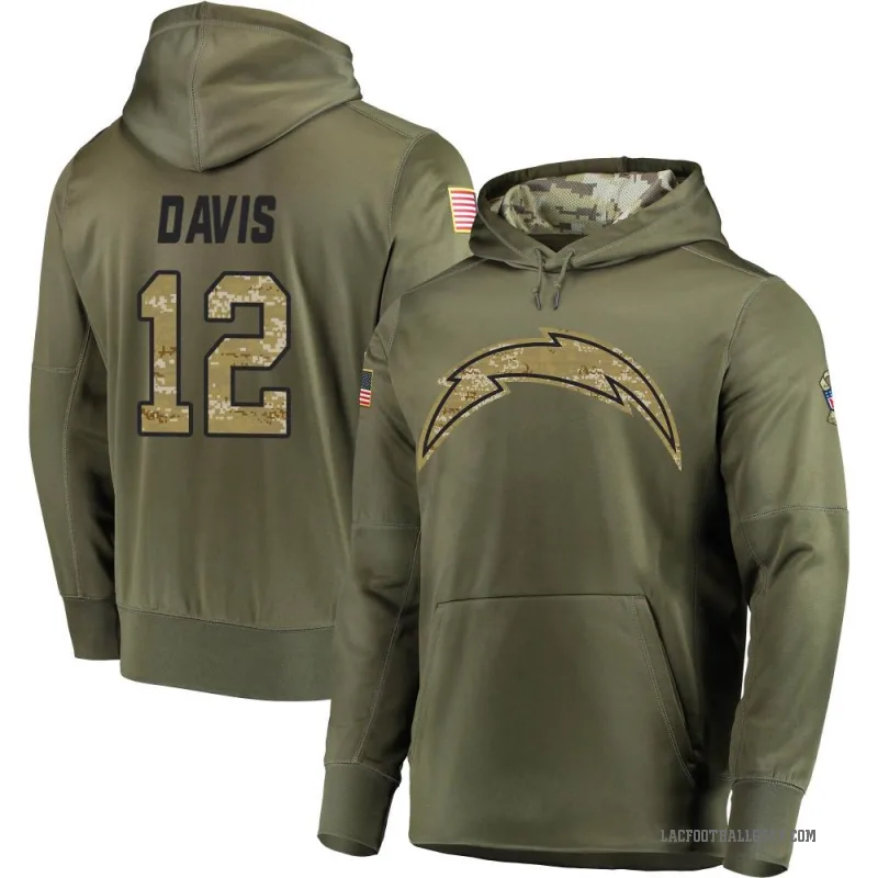Derius Davis Youth Olive Los Angeles Chargers Salute to Service Pullover Hoodie