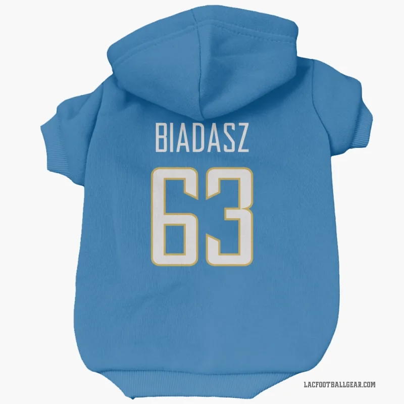 Tyler Biadasz  Blue Los Angeles Chargers   Powder  Cat & Dog Pet Hoodie