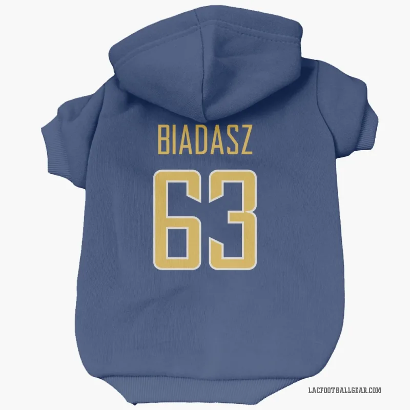 Tyler Biadasz  Gold Los Angeles Chargers   Royal  Cat & Dog Pet Hoodie