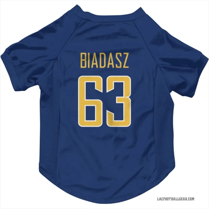 Tyler Biadasz  Gold Los Angeles Chargers   Royal  Cat & Dog Pet Jersey
