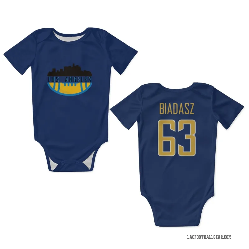 Tyler Biadasz  Gold Los Angeles Chargers   Royal  Newborn & Infant Bodysuit