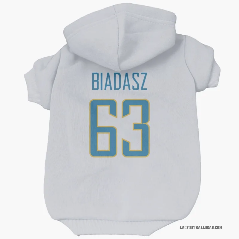 Tyler Biadasz  White Los Angeles Chargers  Cat & Dog Pet Hoodie