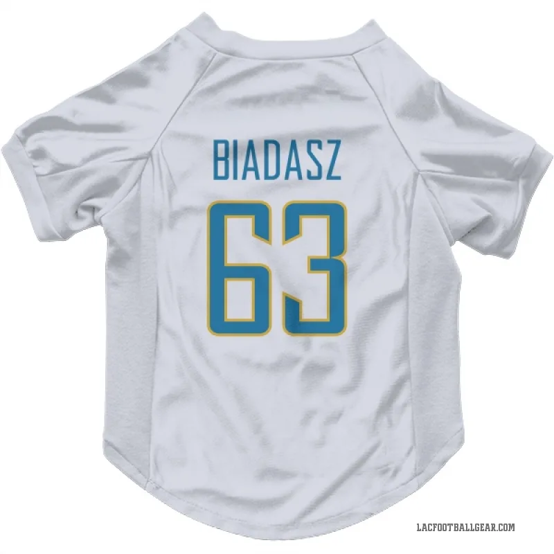 Tyler Biadasz  White Los Angeles Chargers  Cat & Dog Pet Jersey